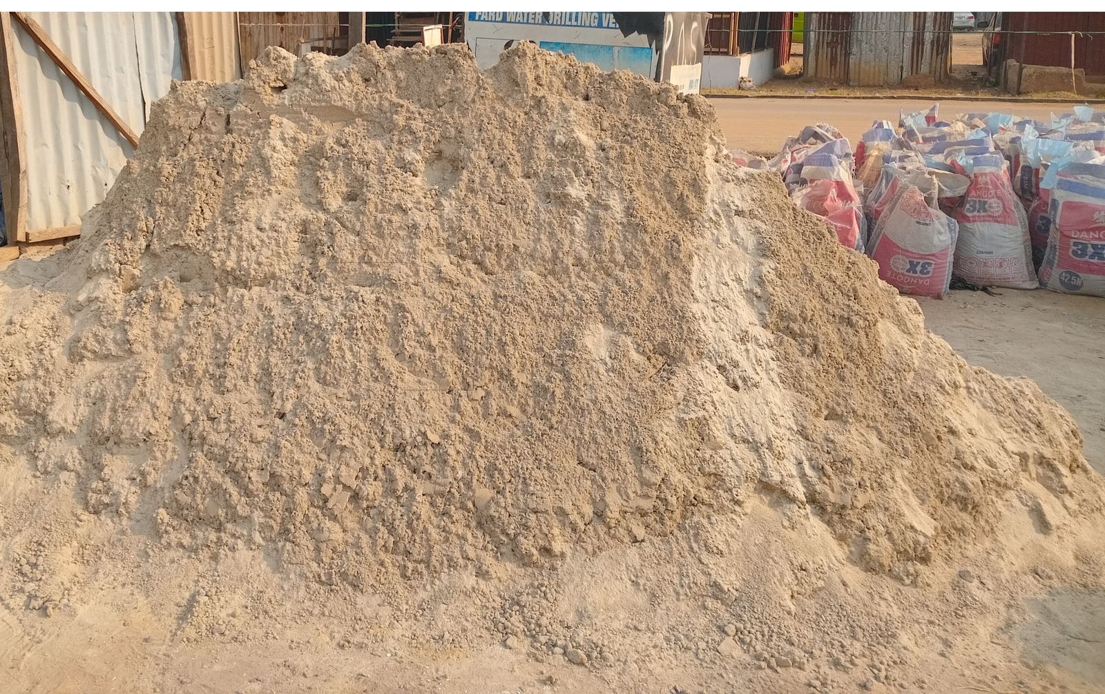 Sharp sand pile ready for delivery